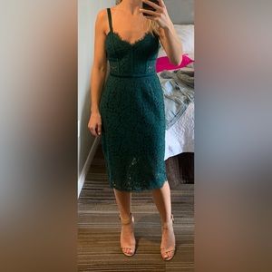 Express Emerald Green Lace Dress